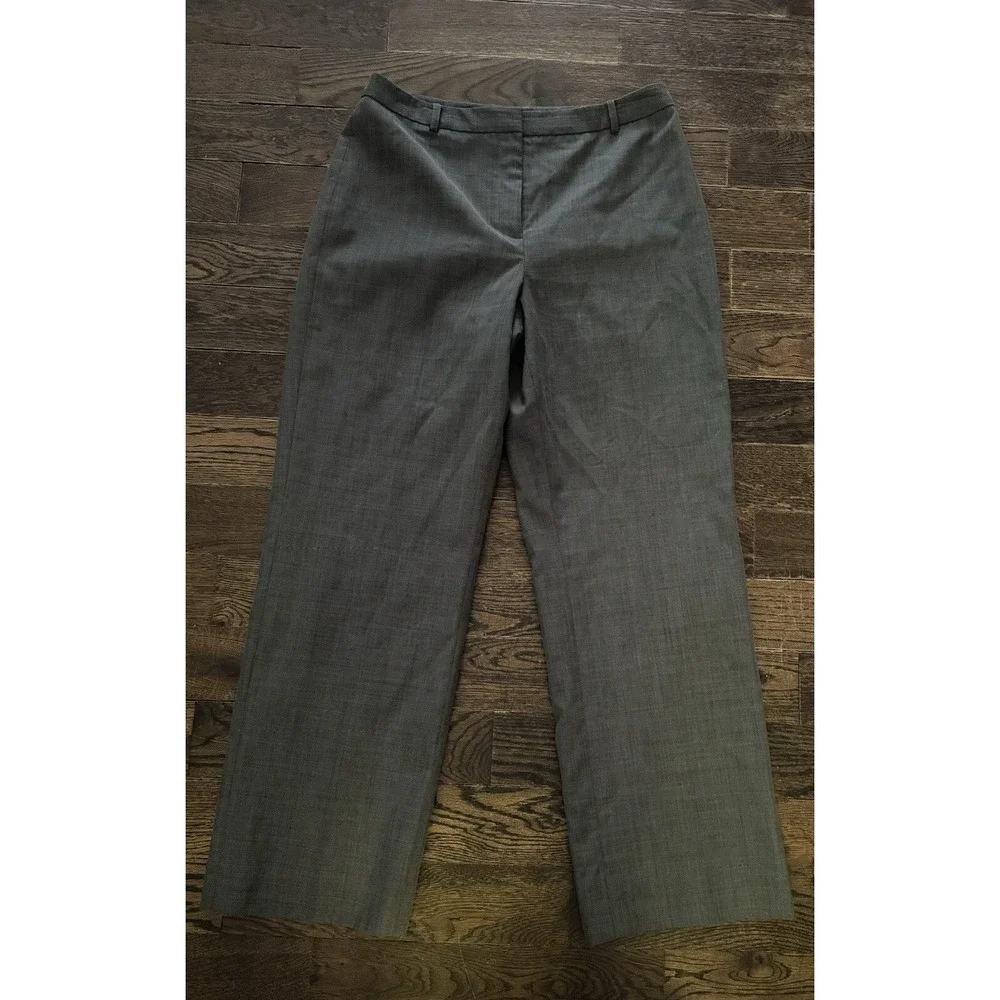 Ann Taylor Loft Women's Lined Pants Gray Size 8 Straight Leg Mid Rise